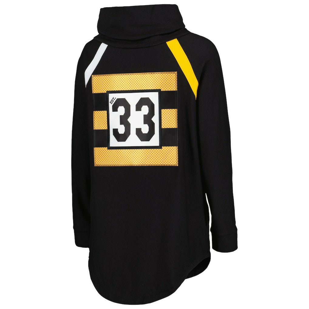 KIYA TOMLIN Women's Tri-Blend Raglan Pullover Sweatshirt - Pittsburgh Steelers