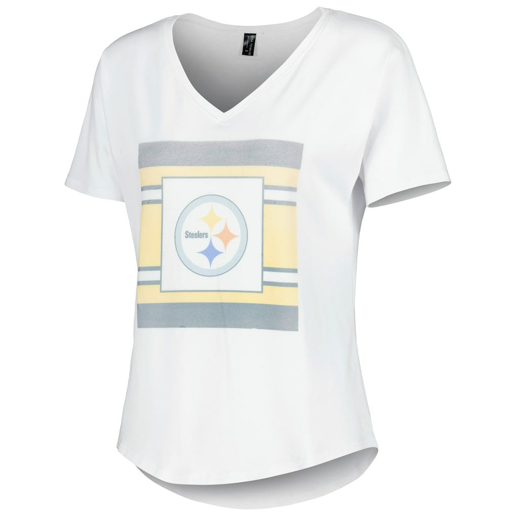 KIYA TOMLIN Women's Tri-Blend V-Neck T-Shirt - Pittsburgh Steelers