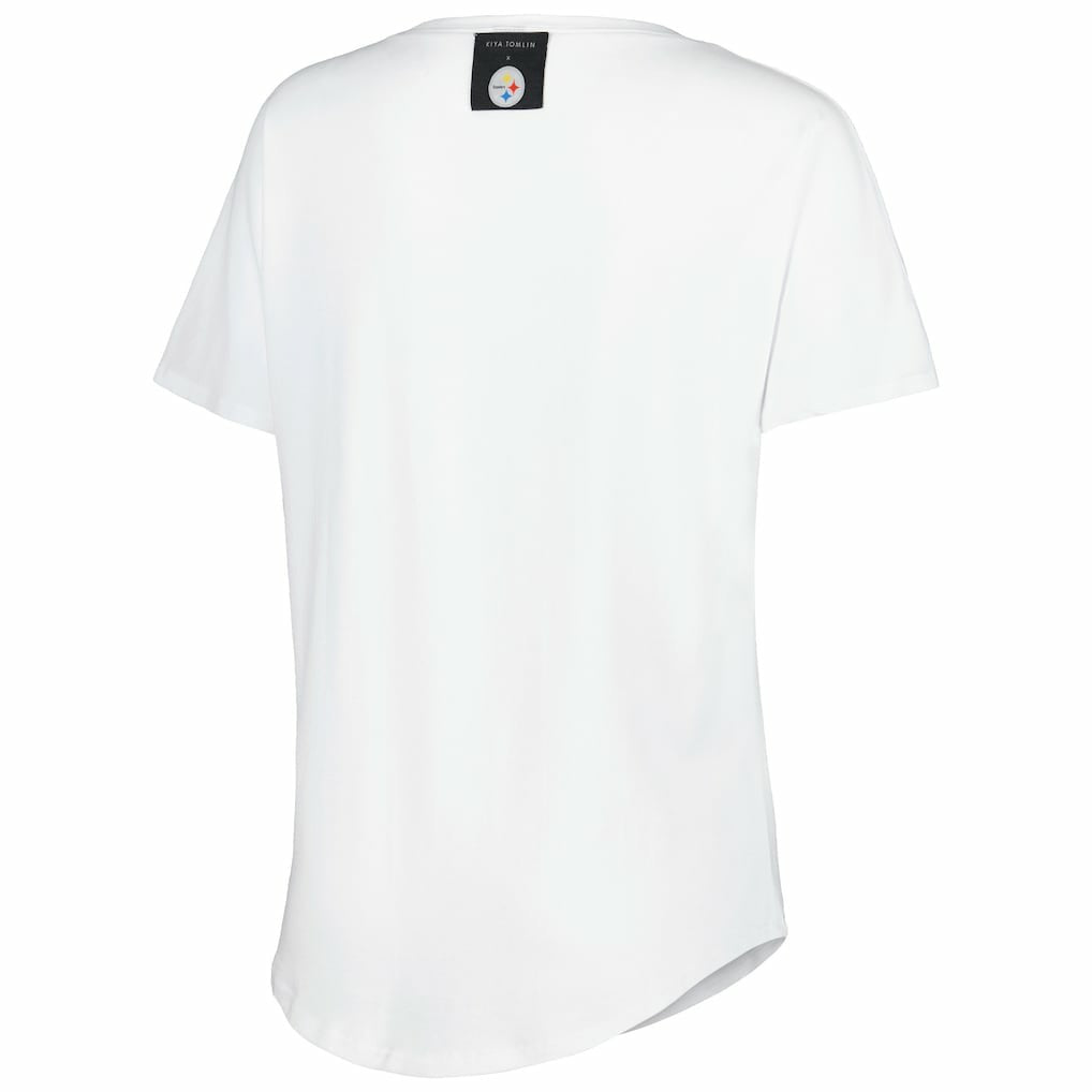 KIYA TOMLIN Women's Tri-Blend V-Neck T-Shirt - Pittsburgh Steelers