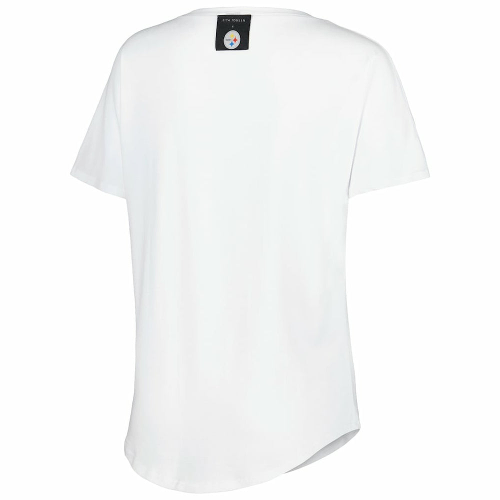 KIYA TOMLIN Women's Tri-Blend V-Neck T-Shirt - Pittsburgh Steelers