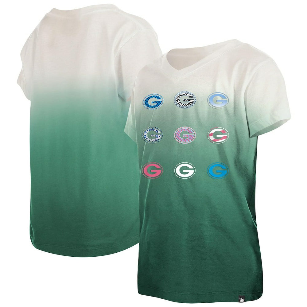Youth Multi Logo Ombre V-Neck T-Shirt - Green Bay Packers