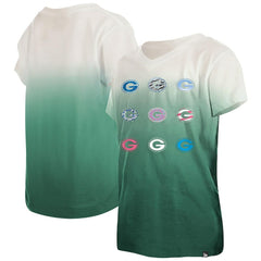 Youth Multi Logo Ombre V-Neck T-Shirt - Green Bay Packers