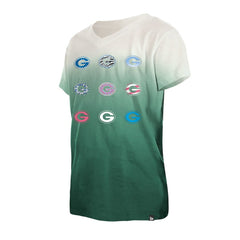 Youth Multi Logo Ombre V-Neck T-Shirt - Green Bay Packers
