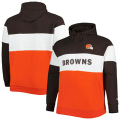 Big & Tall Current Team Colorblock Fleece Raglan Pullover Hoodie - Cleveland Browns