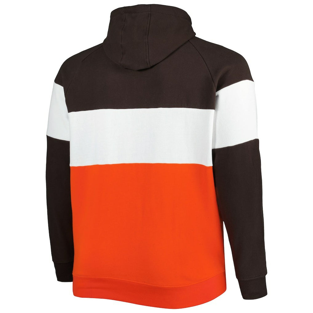 Big & Tall Current Team Colorblock Fleece Raglan Pullover Hoodie - Cleveland Browns