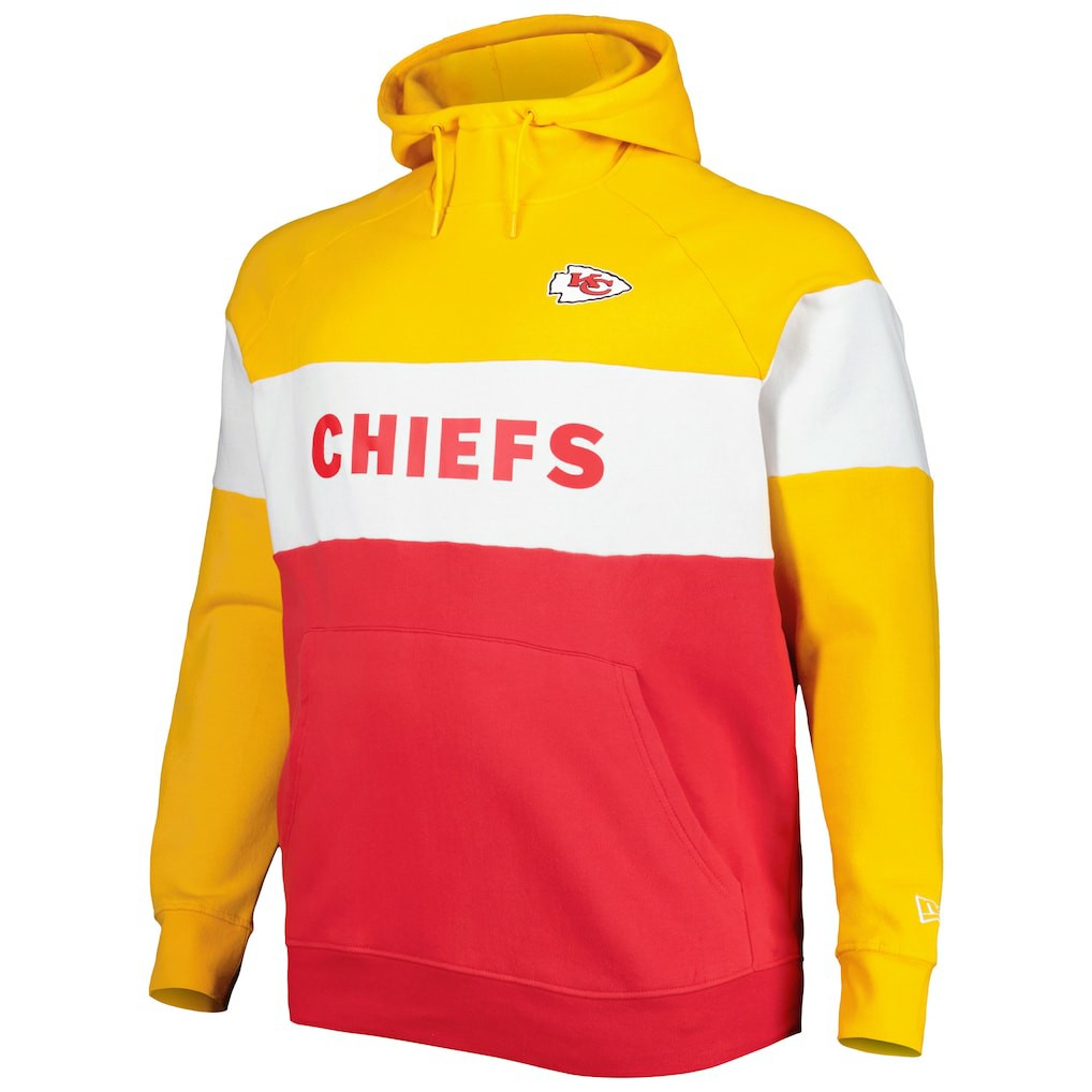 Big & Tall Current Team Colorblock Fleece Raglan Pullover Hoodie - Kansas City Chiefs