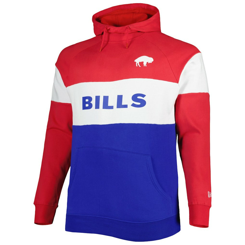 Big & Tall Throwback Colorblock Fleece Raglan Pullover Hoodie - Buffalo Bills