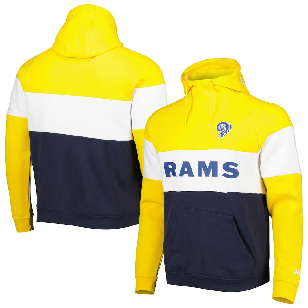 Colorblock Throwback Pullover Hoodie - Los Angeles Rams