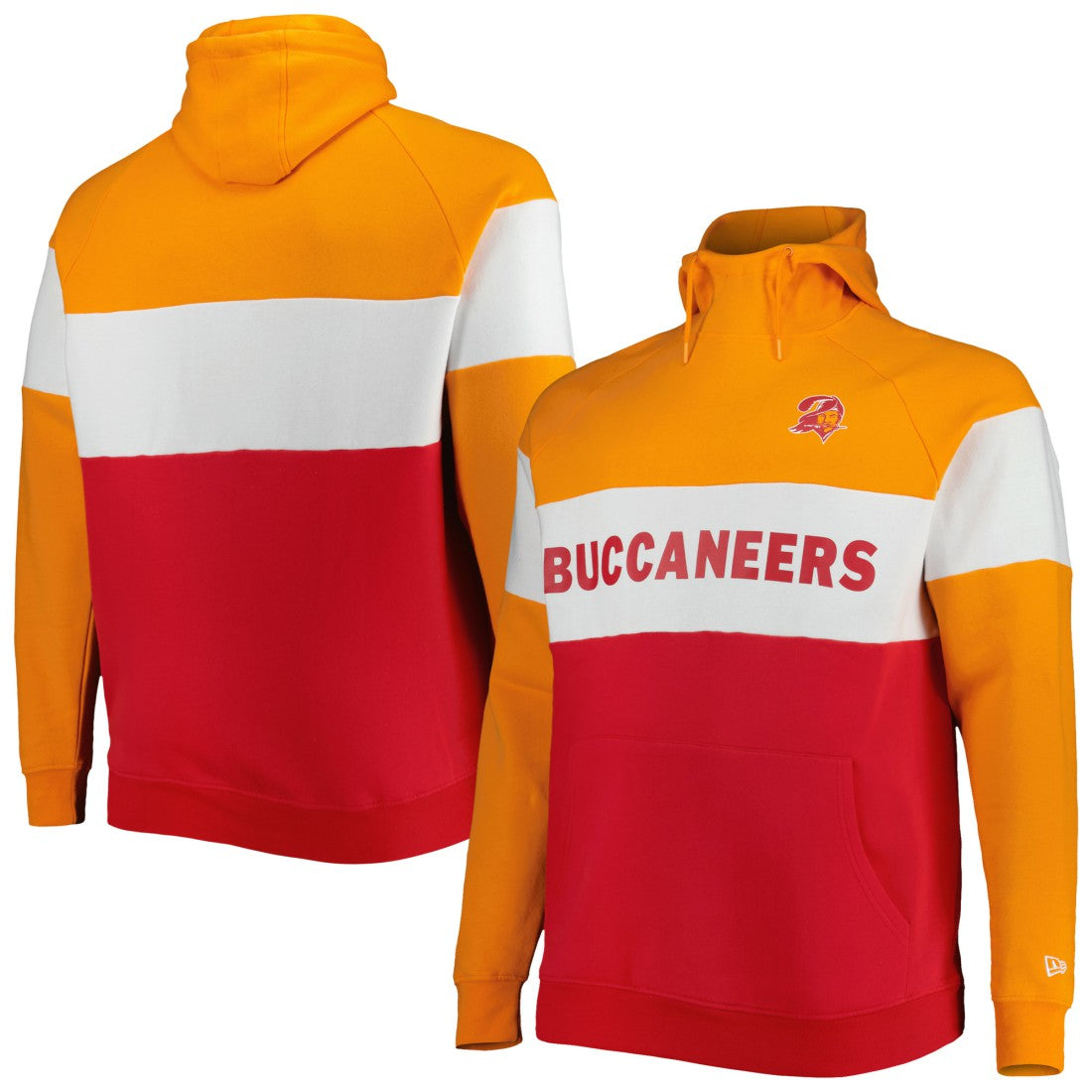 Big & Tall Throwback Colorblock Raglan Pullover Hoodie - Tampa Bay Buccaneers