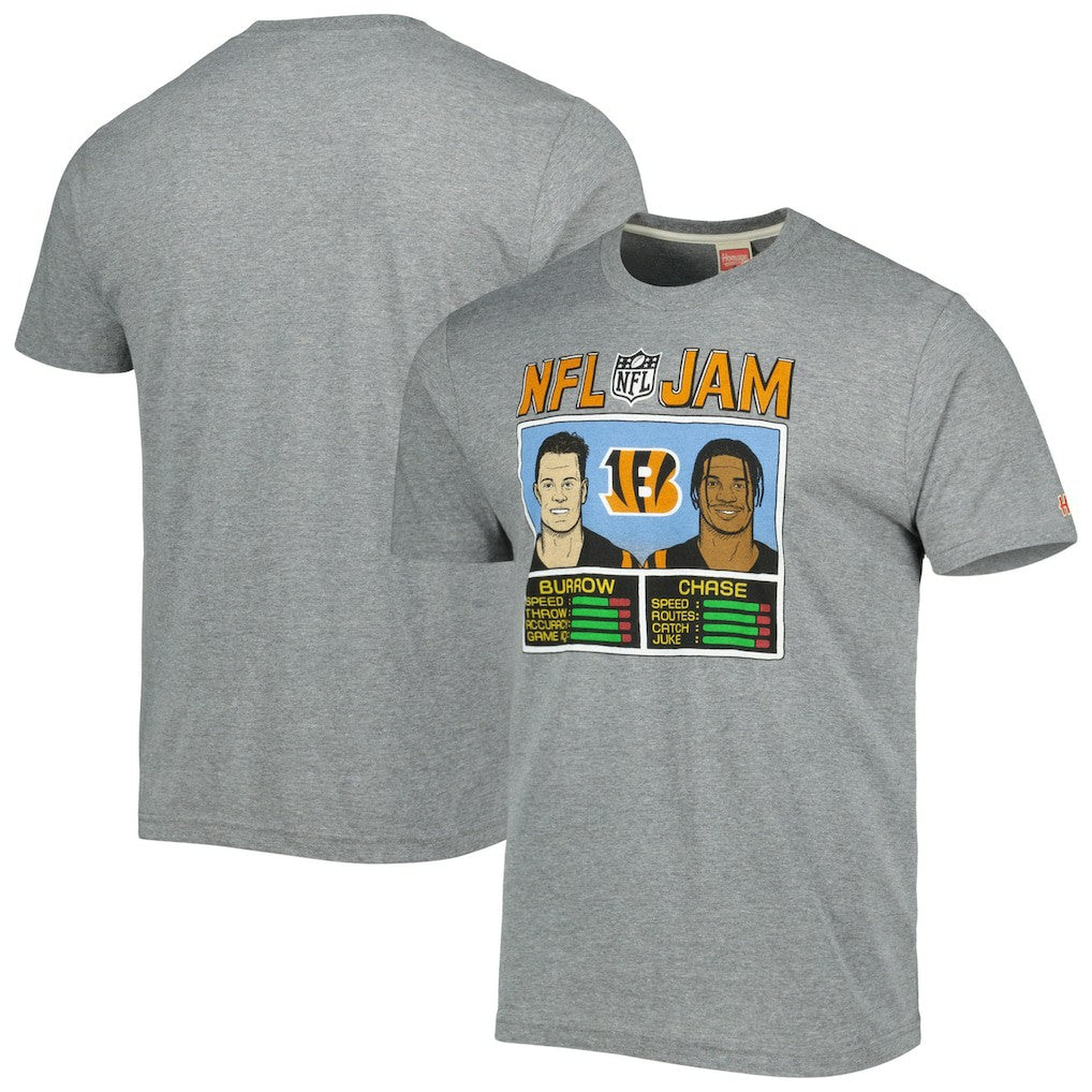 Ja'Marr Chase & Joe Burrow  Homage Unisex NFL Jam Tri-Blend T-Shirt - Cincinnati Bengals
