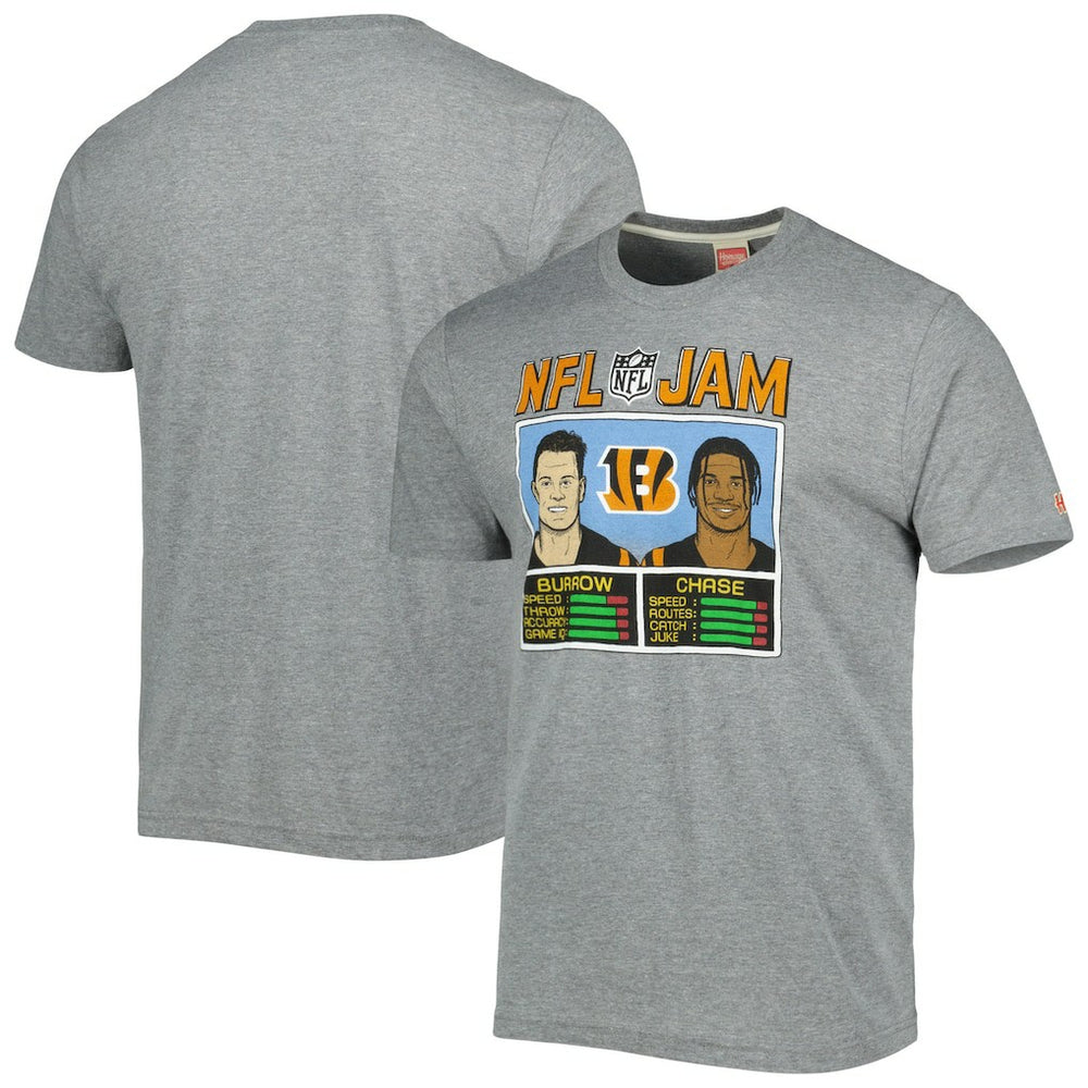 Ja'Marr Chase & Joe Burrow  Homage Unisex NFL Jam Tri-Blend T-Shirt - Cincinnati Bengals