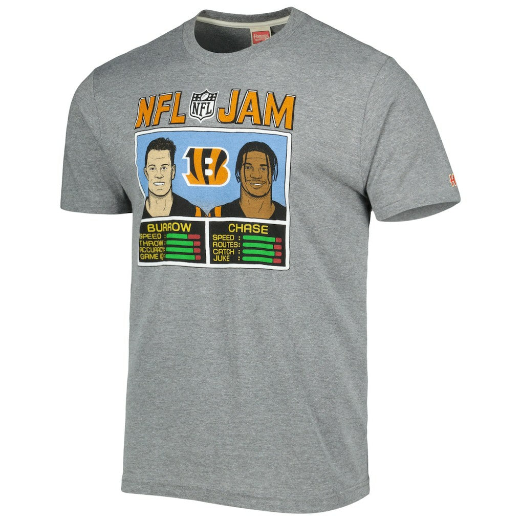 Ja'Marr Chase & Joe Burrow  Homage Unisex NFL Jam Tri-Blend T-Shirt - Cincinnati Bengals