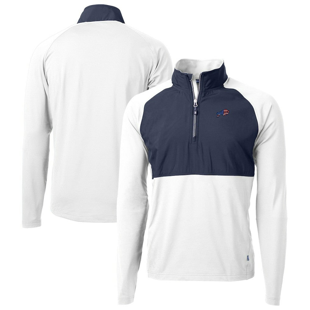 Cutter & Buck Adapt Eco Knit Hybrid Recycled Quarter-Zip Pullover Top - Buffalo Bills