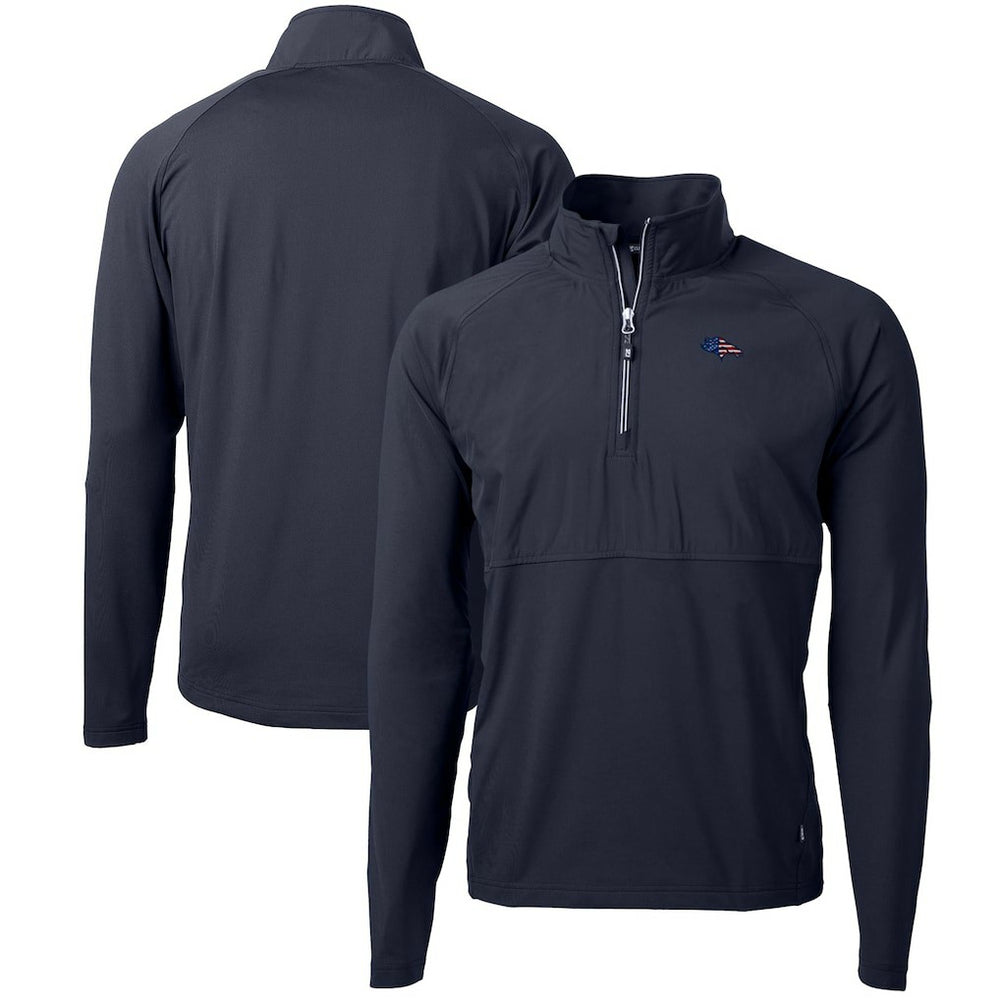 Cutter & Buck Adapt Eco Knit Hybrid Recycled Quarter-Zip Pullover Top - Denver Broncos