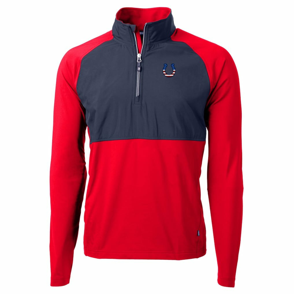 Cutter & Buck Adapt Eco Knit Hybrid Recycled Quarter-Zip Pullover Top - Indianapolis Colts