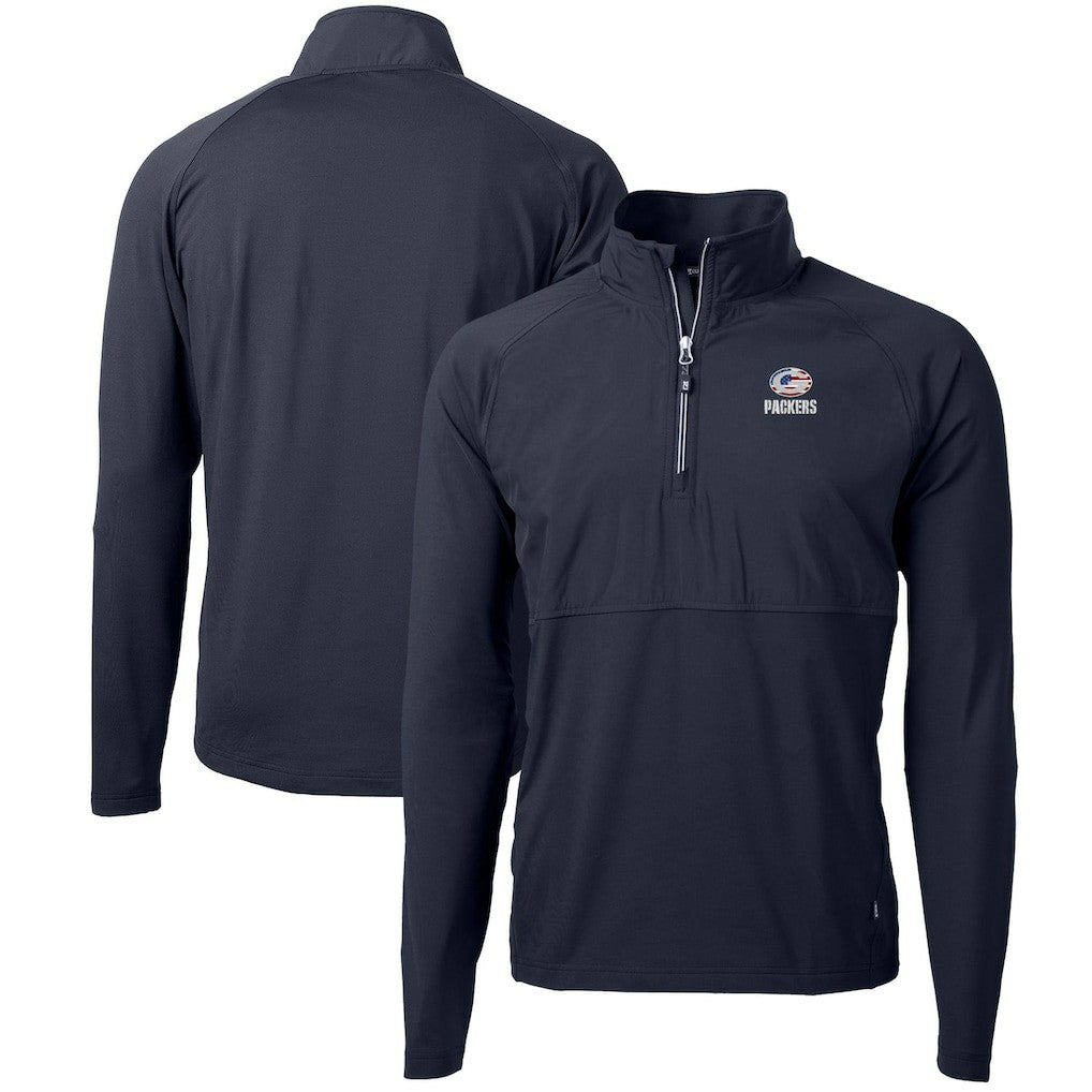Cutter & Buck Adapt Eco Knit Hybrid Recycled Quarter-Zip Pullover Top - Green Bay Packers