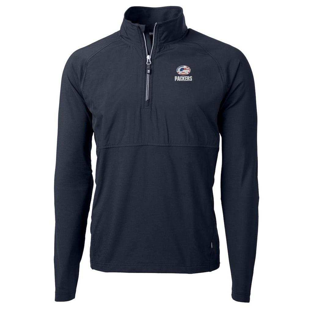 Cutter & Buck Adapt Eco Knit Hybrid Recycled Quarter-Zip Pullover Top - Green Bay Packers