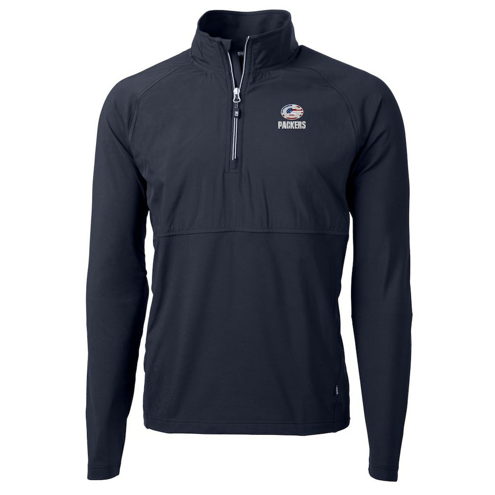Cutter & Buck Adapt Eco Knit Hybrid Recycled Quarter-Zip Pullover Top - Green Bay Packers