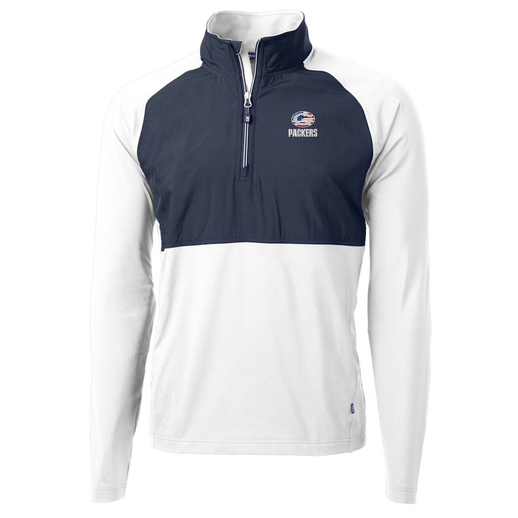 Cutter & Buck Adapt Eco Knit Hybrid Recycled Quarter-Zip Pullover Top - Green Bay Packers