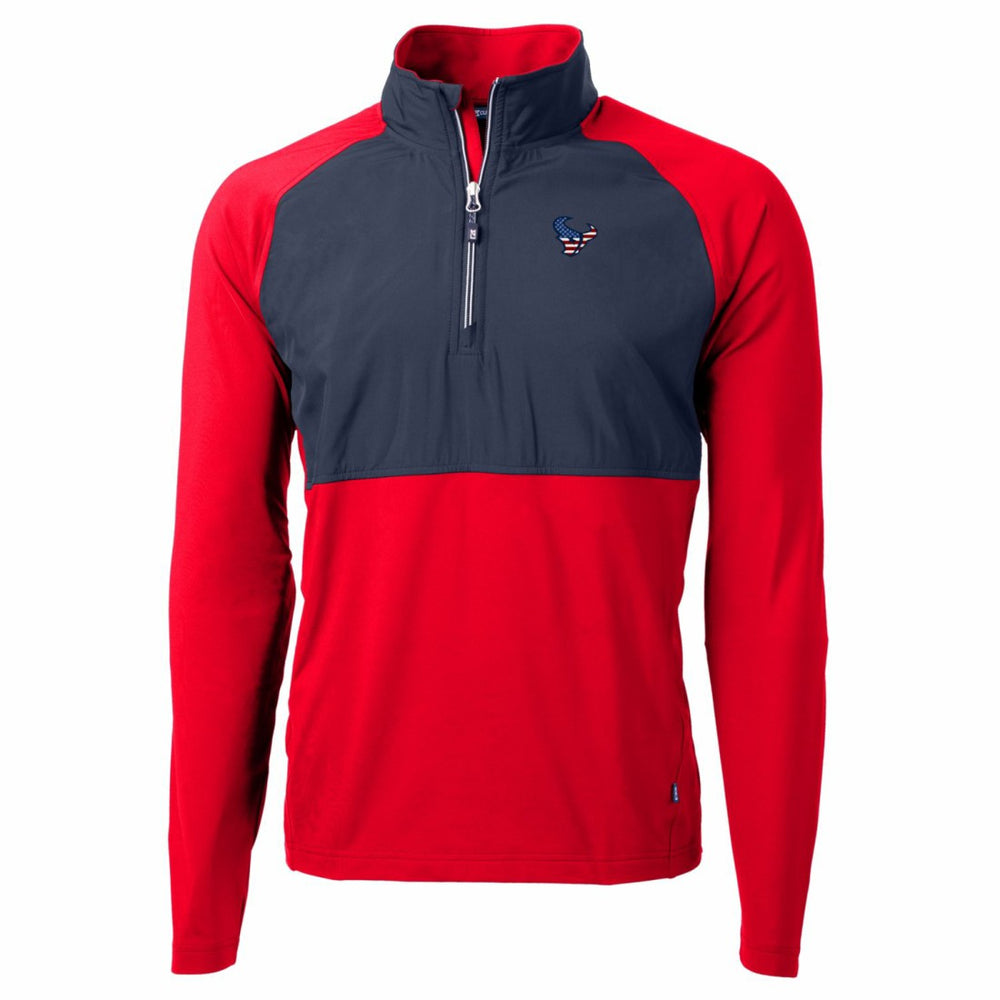 Cutter & Buck Adapt Eco Knit Hybrid Recycled Quarter-Zip Pullover Top - Houston Texans