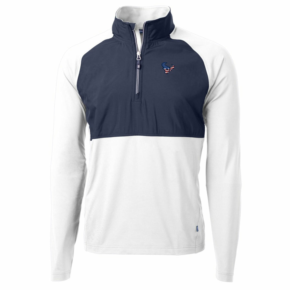 Cutter & Buck Adapt Eco Knit Hybrid Recycled Quarter-Zip Pullover Top - Houston Texans