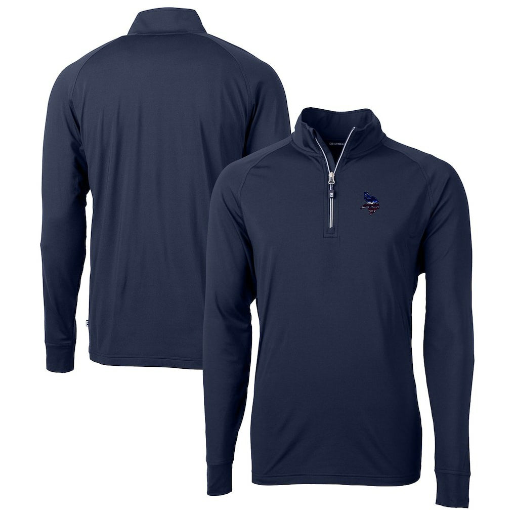 Cutter & Buck Team Adapt Eco Knit Hybrid Recycled Quarter-Zip Pullover Top - Minnesota Vikings