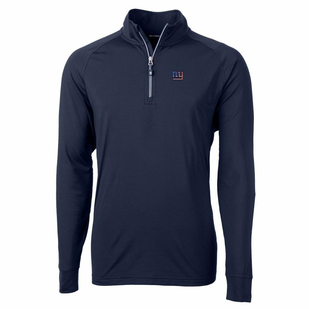 Cutter & Buck Big & Tall Adapt Eco Knit Stretch Recycled Quarter-Zip Pullover Top - New York Giants