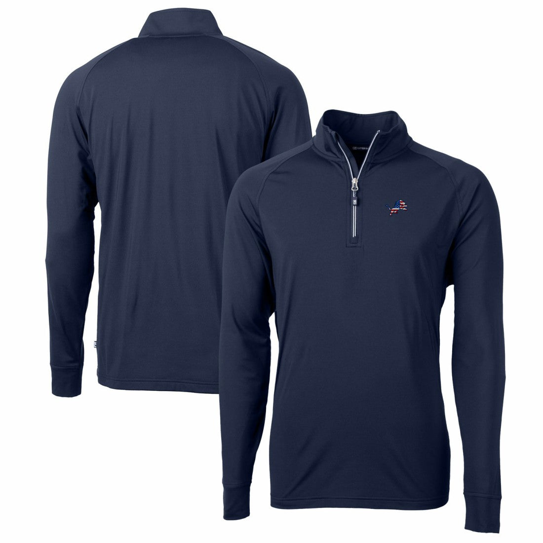 Cutter & Buck Big & Tall Adapt Eco Knit Stretch Recycled Quarter-Zip Pullover Top - Detroit Lions