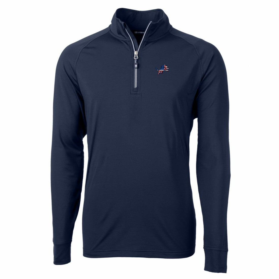 Cutter & Buck Big & Tall Adapt Eco Knit Stretch Recycled Quarter-Zip Pullover Top - Detroit Lions