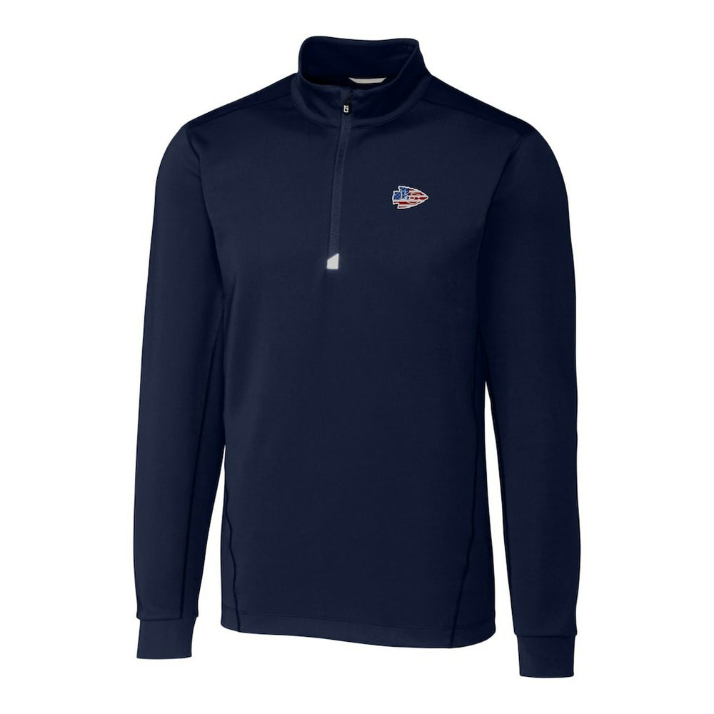 Cutter & Buck Big & Tall Traverse Stretch Quarter-Zip Pullover Top - Kansas City Chiefs