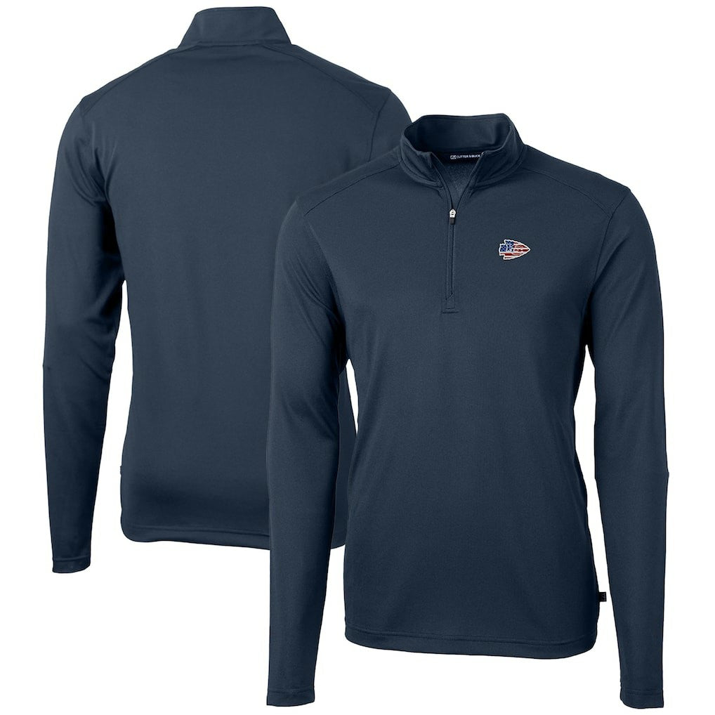 Cutter & Buck Big & Tall Virtue Eco Pique Recycled Quarter-Zip Jacket - Kansas City Chiefs