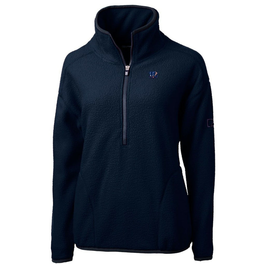 Cutter & Buck Women's Americana Cascade Eco Sherpa Fleece Half-Zip Pullover Jacket - Cincinnati Bengals