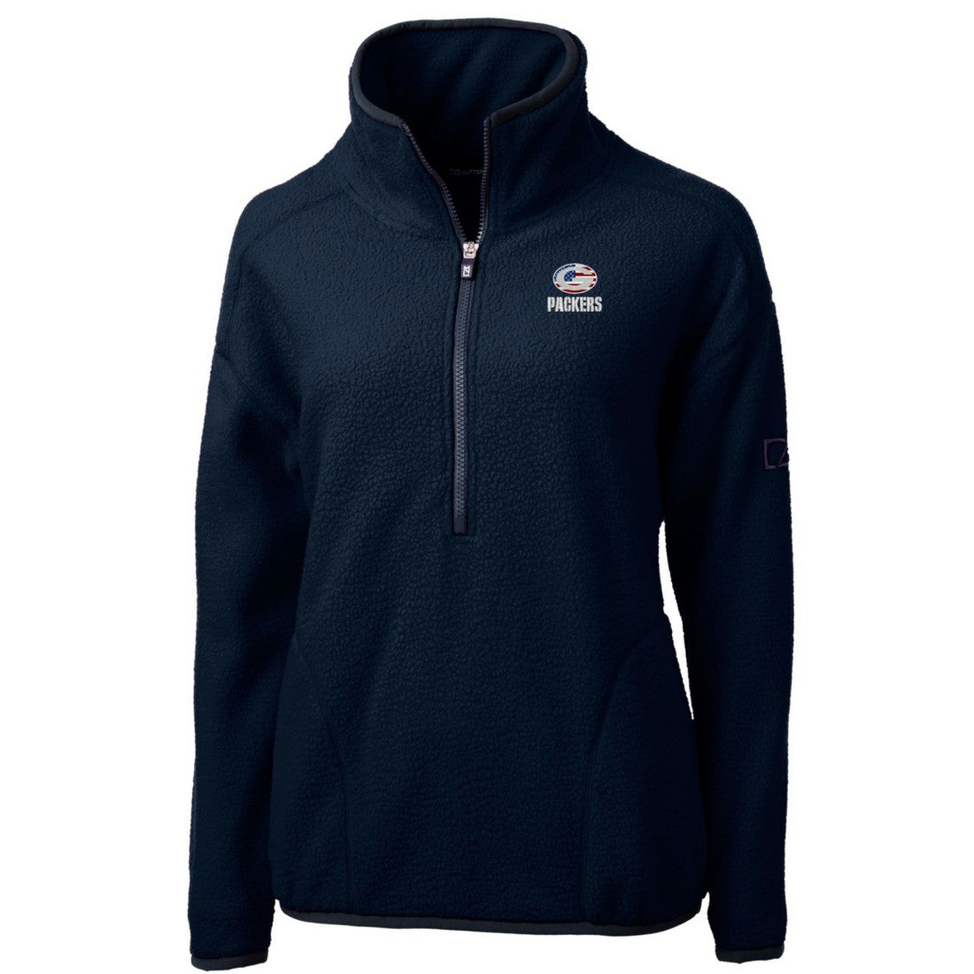 Cutter & Buck Women's Americana Cascade Eco Sherpa Fleece Half-Zip Pullover Jacket - Green Bay Packers