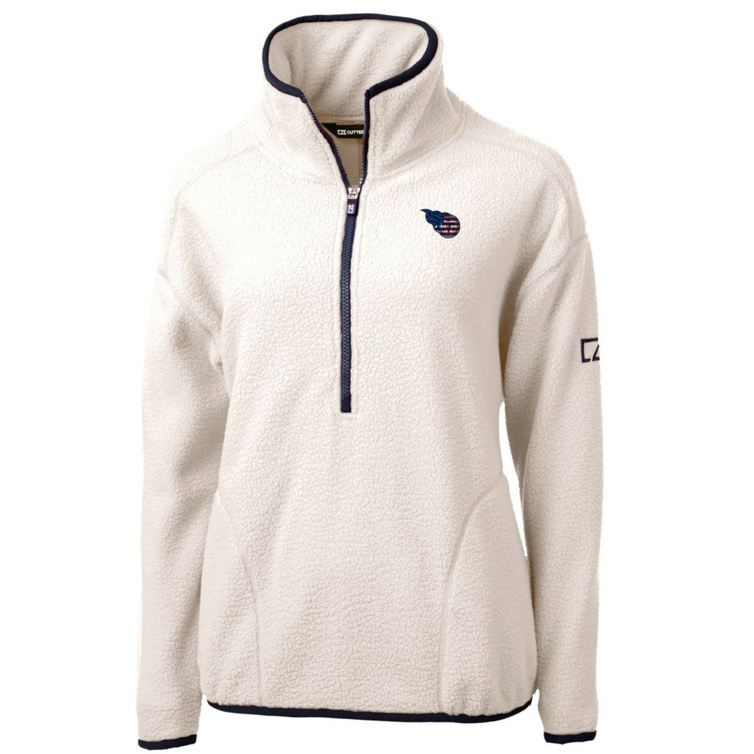 Cutter & Buck Women's Americana Cascade Eco Sherpa Fleece Half-Zip Pullover Jacket - Tennessee Titans
