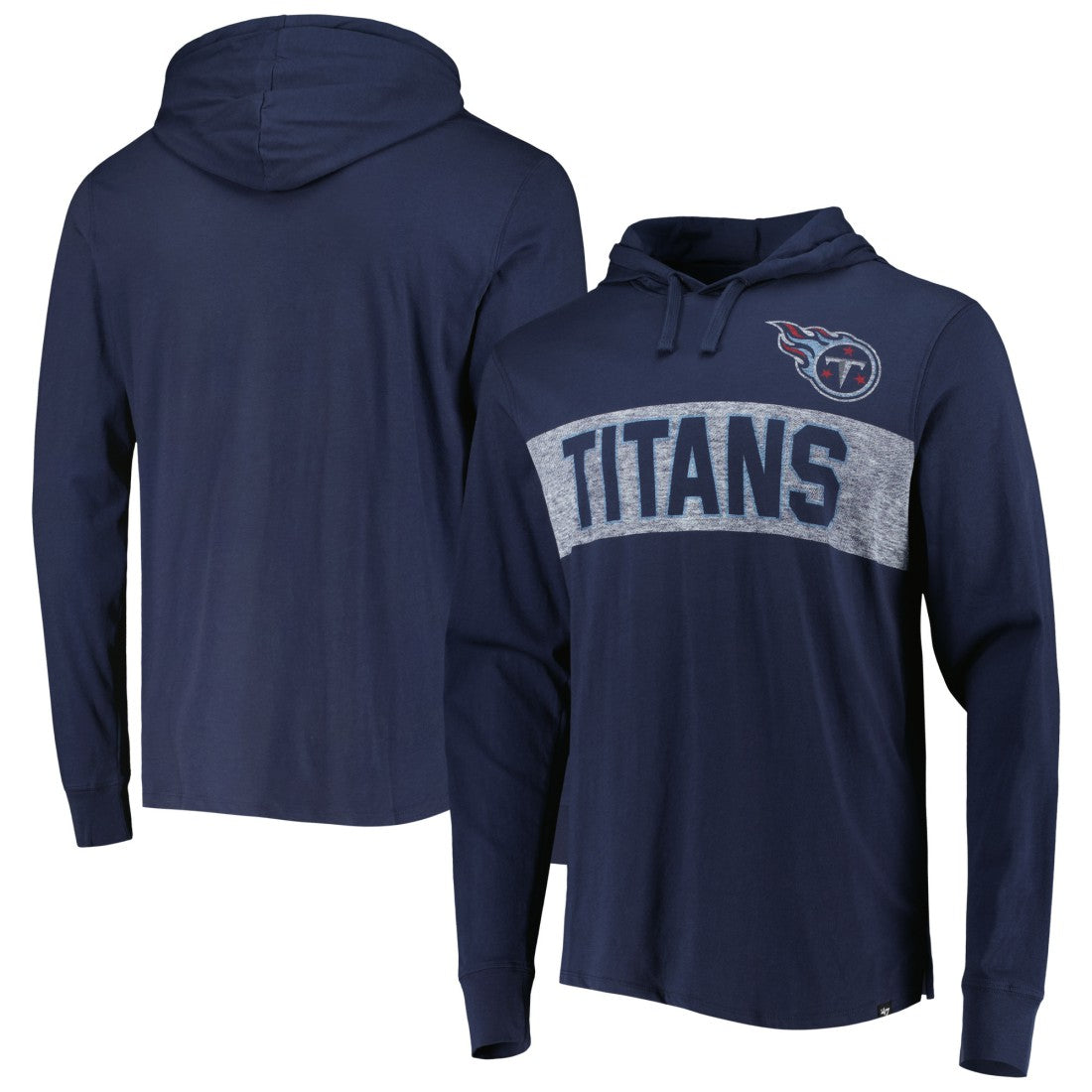 '47 Field Franklin Hooded Long Sleeve T-Shirt - Tennessee Titans