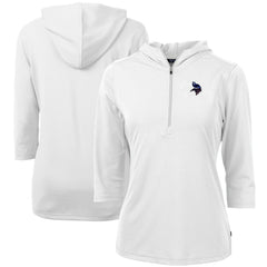 Cutter & Buck Women's Virtue Eco Pique 3/4 Sleeve Half-Zip Pullover Hoodie - Minnesota Vikings
