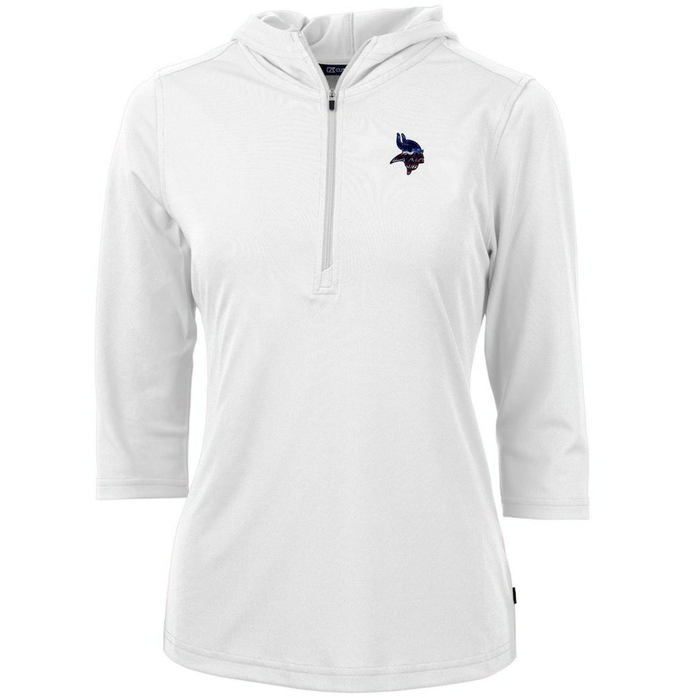 Cutter & Buck Women's Virtue Eco Pique 3/4 Sleeve Half-Zip Pullover Hoodie - Minnesota Vikings