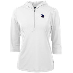 Cutter & Buck Women's Virtue Eco Pique 3/4 Sleeve Half-Zip Pullover Hoodie - Minnesota Vikings