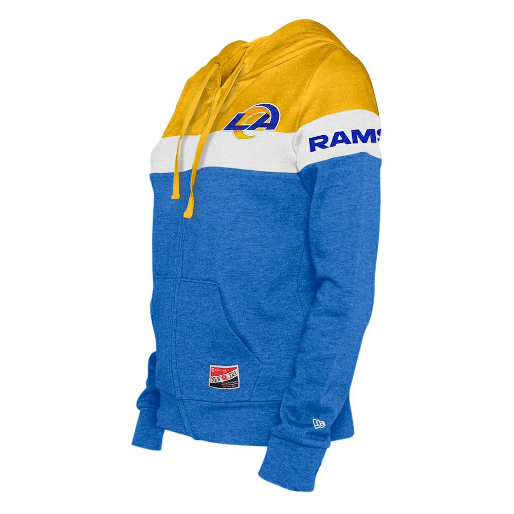 Women's Throwback Colorblock Full-Zip Hoodie - Los Angeles Rams