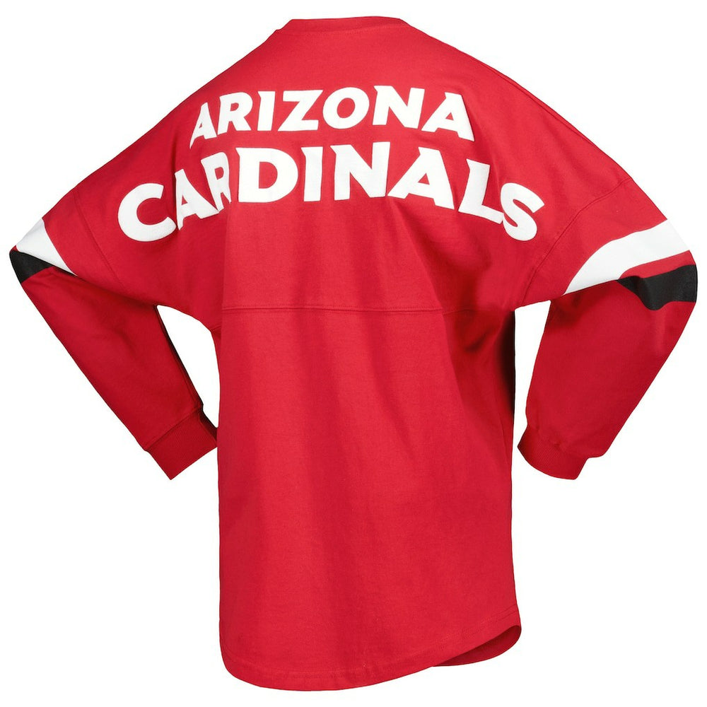 Women's Spirit Jersey Lace-Up V-Neck Long Sleeve T-Shirt - Arizona Cardinals