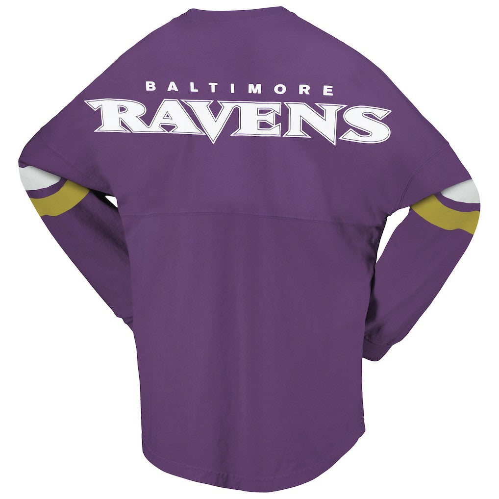 Women's Spirit Jersey Lace-Up V-Neck Long Sleeve T-Shirt - Baltimore Ravens