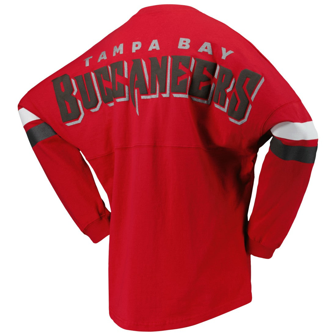 Women's Spirit Jersey Lace-Up V-Neck Long Sleeve T-Shirt - Tampa Bay Buccaneers