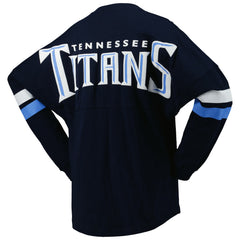 Women's Spirit Jersey Lace-Up V-Neck Long Sleeve T-Shirt - Tennessee Titans