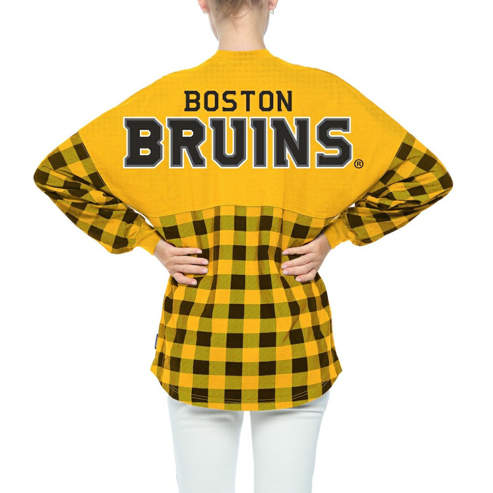 NHL Gold Boston Bruins Fanatics Women's Buffalo Check Long Sleeve T-Shirt