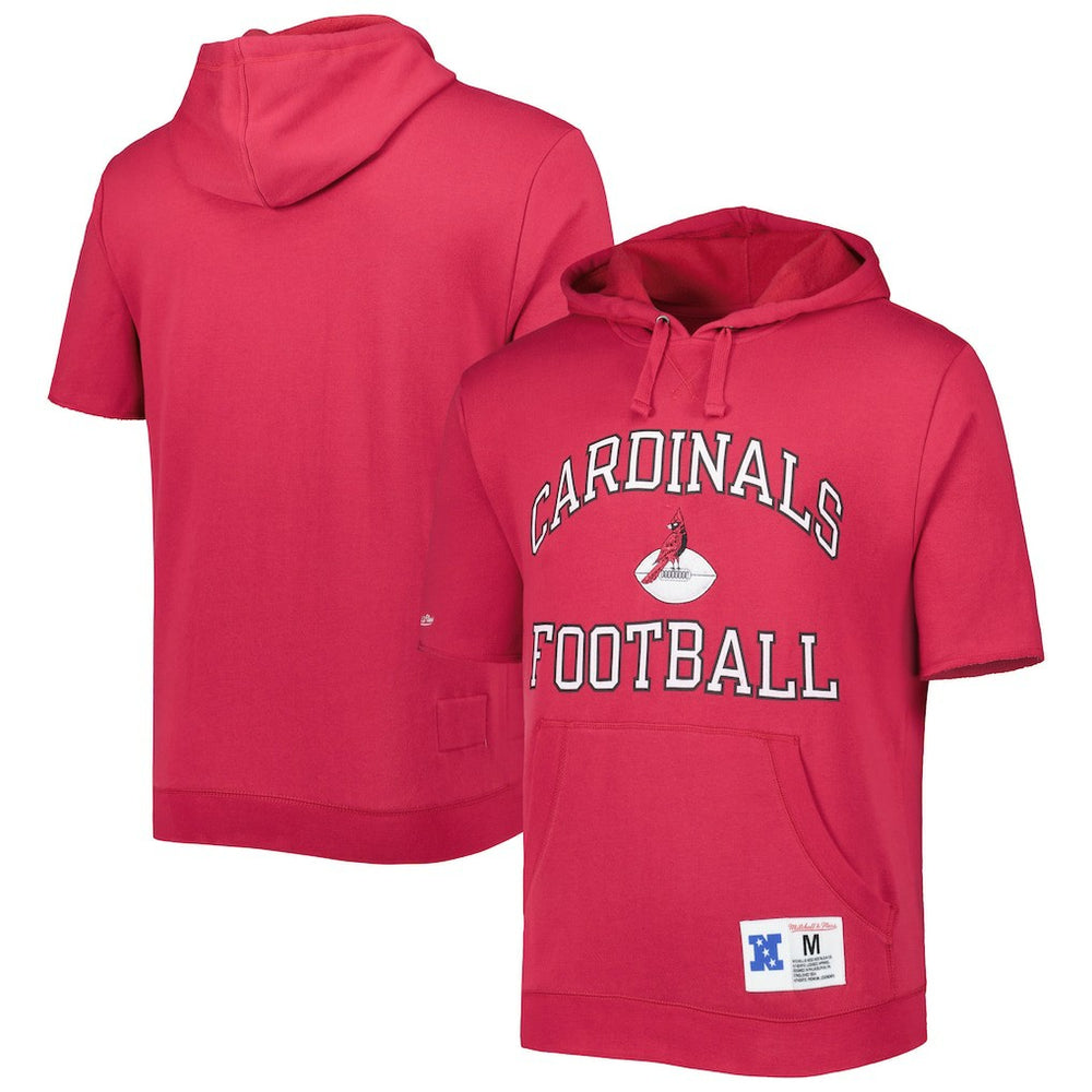 Washed Short Sleeve Pullover Hoodie - Arizona Cardinals