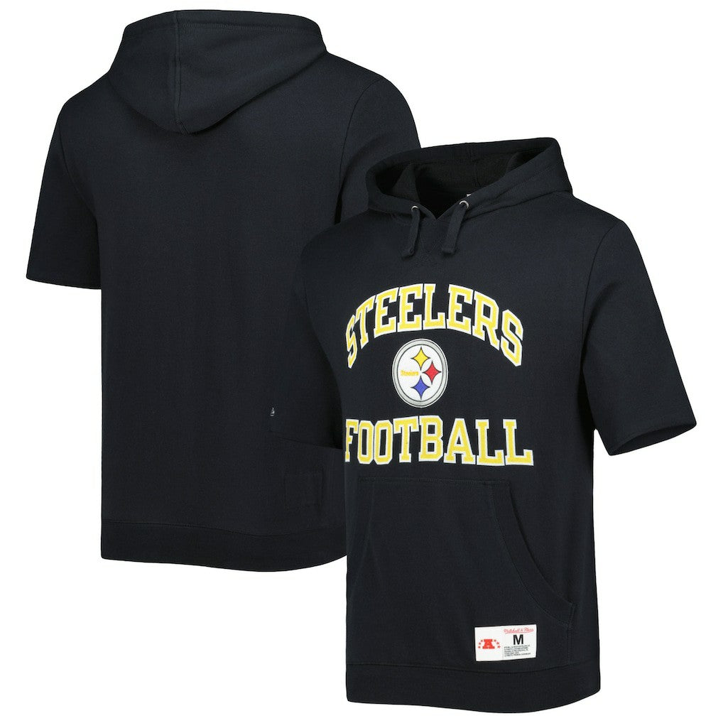 Washed Short Sleeve Pullover Hoodie - Pittsburgh Steelers
