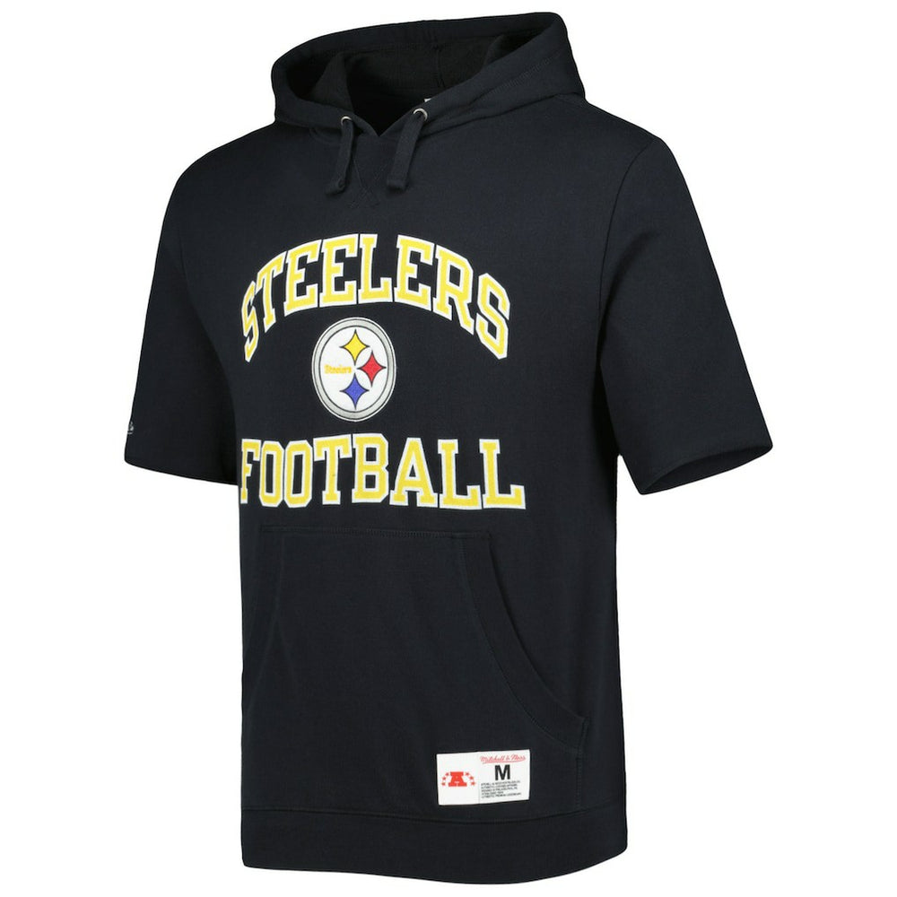 Washed Short Sleeve Pullover Hoodie - Pittsburgh Steelers