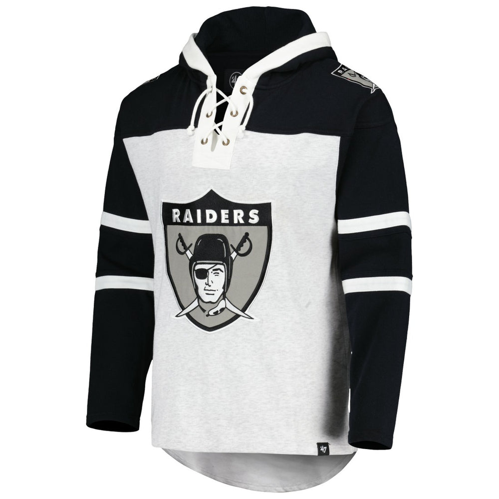 '47 Historic Logo Gridiron Lace-Up Pullover Hoodie - Las Vegas Raiders