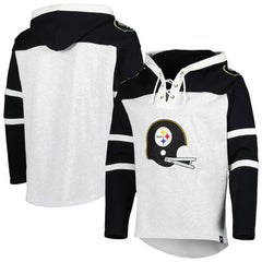 '47 Historic Logo Gridiron Lace-Up Pullover Hoodie - Pittsburgh Steelers