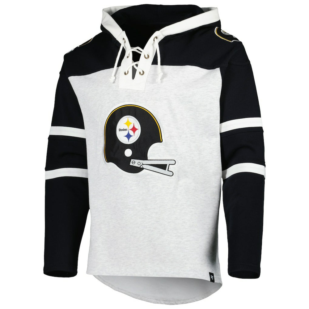 '47 Historic Logo Gridiron Lace-Up Pullover Hoodie - Pittsburgh Steelers